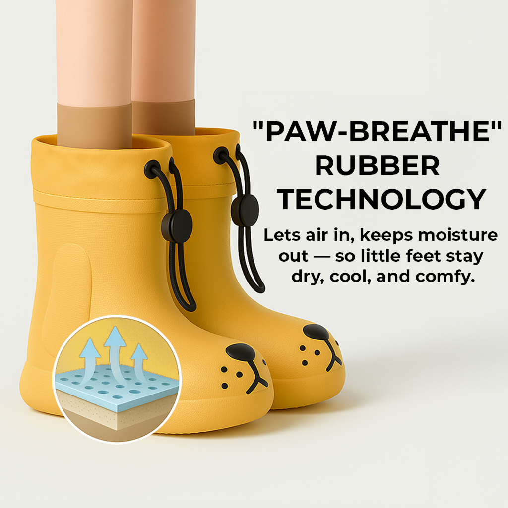 Premium Toddler Rain Boots– Kids EVA Outdoor Shoes - Puppy Paw