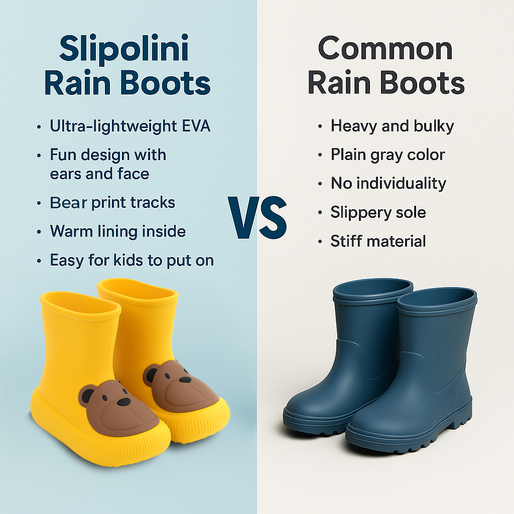Premium Toddler Rain Boots– Kids EVA Outdoor Shoes - Bear Paw