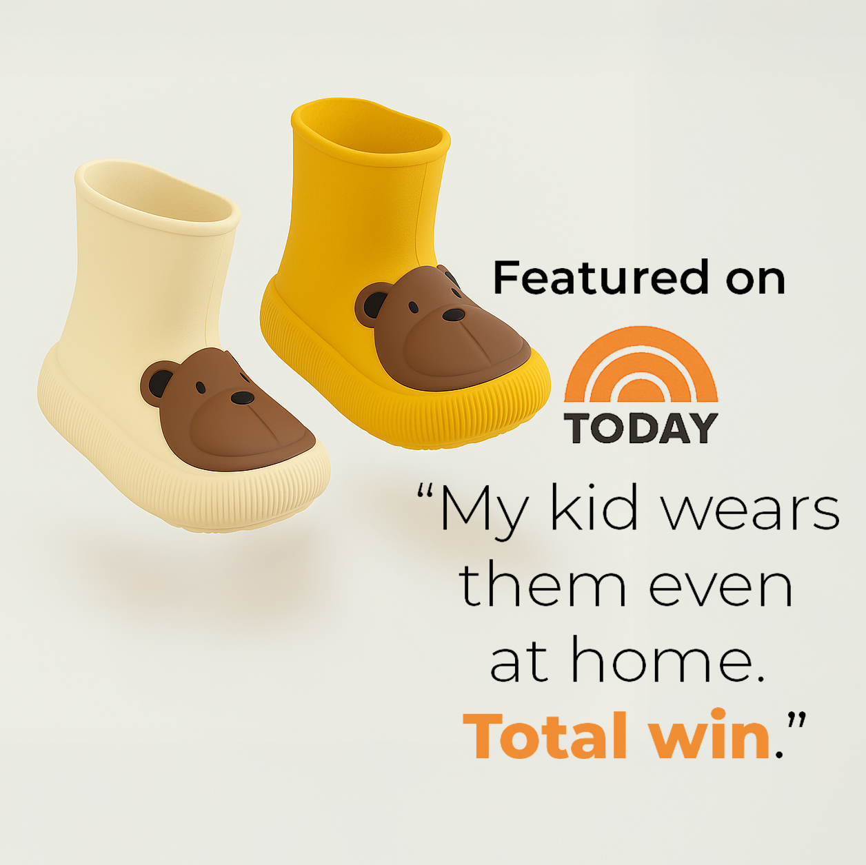 Premium Toddler Rain Boots– Kids EVA Outdoor Shoes - Bear Paw