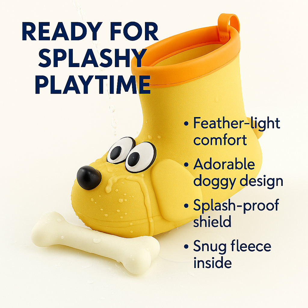 Premium Toddler Rain Boots– Kids EVA Outdoor Shoes - Doggy Paw