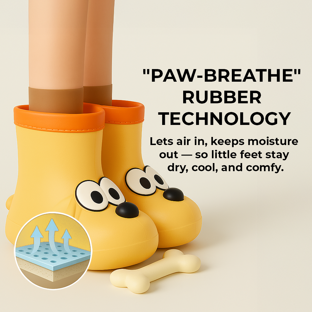 Premium Toddler Rain Boots– Kids EVA Outdoor Shoes - Doggy Paw